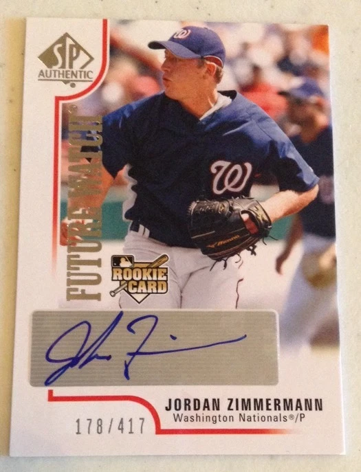 2009 UD SP Authentic Jordan zimmerman Zimmermann AUTO RC /417 Autograph
