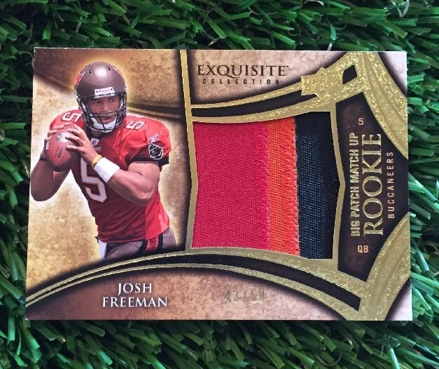 2009 Exquisite Collection Rookie 3 CLR Patch NATE DAVIS & JOSH FREEMAN #D /50
