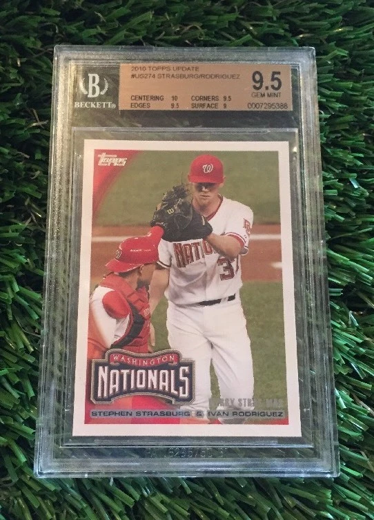 STEPHEN STRASBURG IVAN RODRIGUEZ 2010 TOPPS UPDATE # US274 ROOKIE RC BGS 9.5
