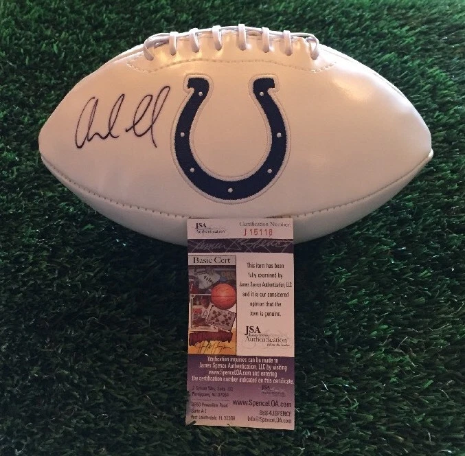 ANDREW LUCK SIGNED WHITE PANEL COLTS FOOTBALL JSA/COA #J15118
