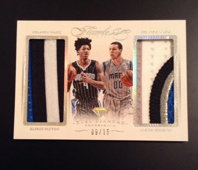 2014-15 Flawless Dual Diamond Rookie Patch Elfrid Payton Aaron Gordon 9/15 Sick
