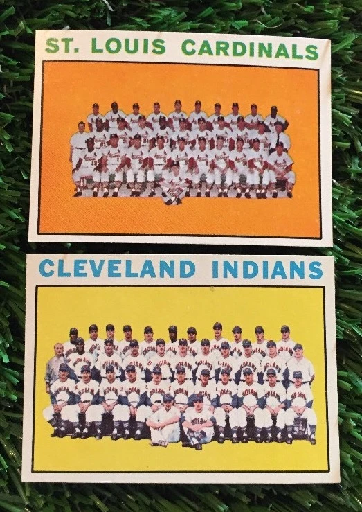 1964 TOPPS BASEBALL TEAM CARD LOT INDIANS & CARDINALS NM SEE PICS COLLECTIBLE MEMORABILIA