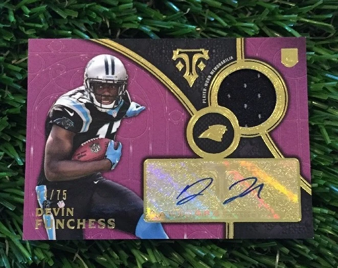 2015 Topps Triple Threads DEVIN FUNCHESS AUTO JERSEY #ED /75 PANTHERS
