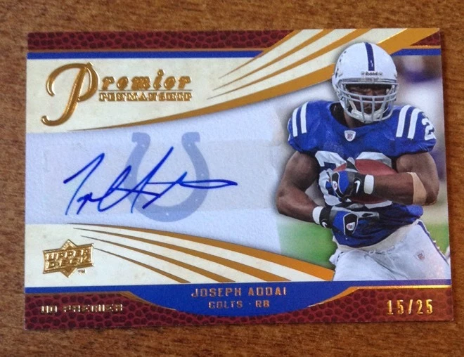 JOSEPH ADDAI 2008 UD PREMIER PENMANSHIP AUTOGRAPH AUTO #15/25
