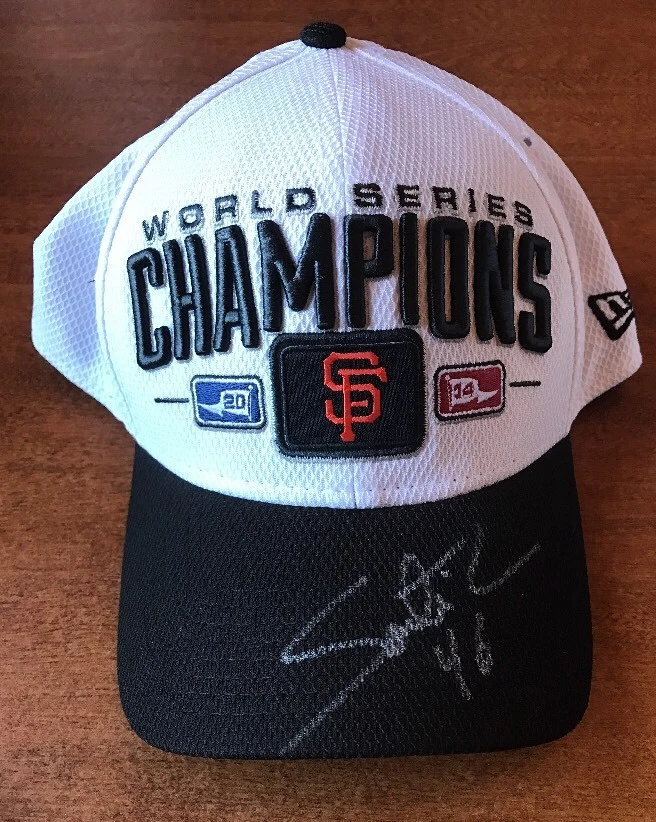 SANTIAGO CASILLA AUTOGRAPHED 2014 WORLD SERIES CHAMPIONS HAT JSA/COA
