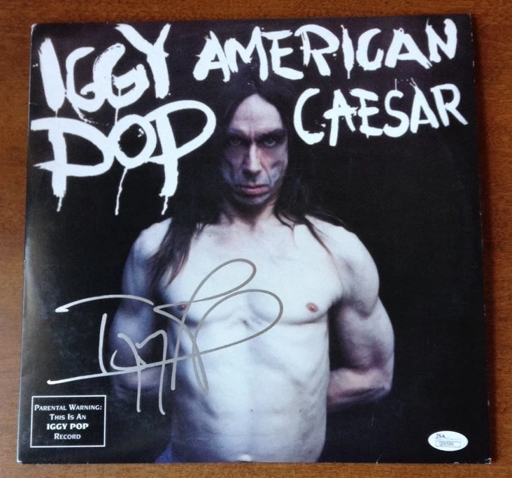 IGGY POP SIGNED AUTOGRAPHED AMERICAN CAESAR VINYL RECORD LP ALBUM JSA
