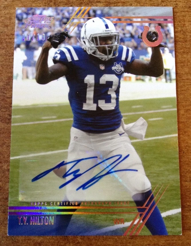 2014 Topps Prime T.Y. HILTON Auto/Autograph Card #ed 7/10 Ssp Colts
