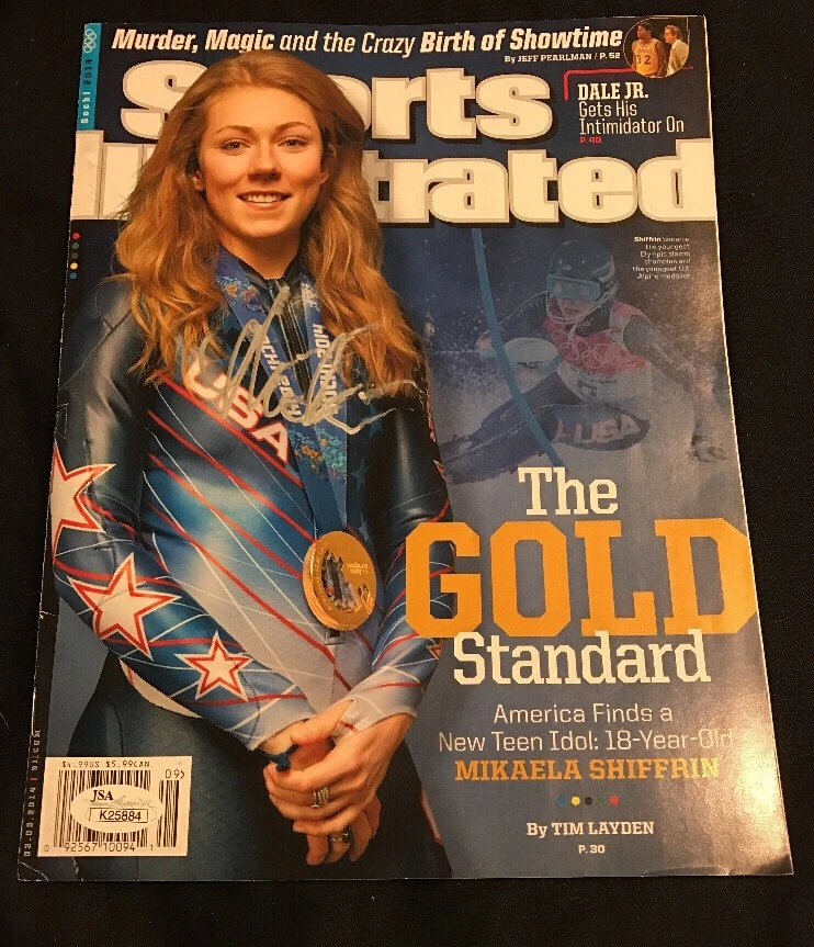 Olympic Gold Medalist Mikaela Shiffrin Sports Illustrated Auto Magazine JSA COA
