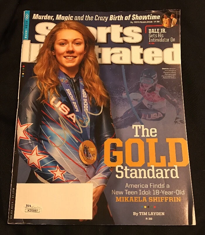 Olympic Gold Medalist Mikaela Shiffrin Sports Illustrated Auto Magazine JSA COA
