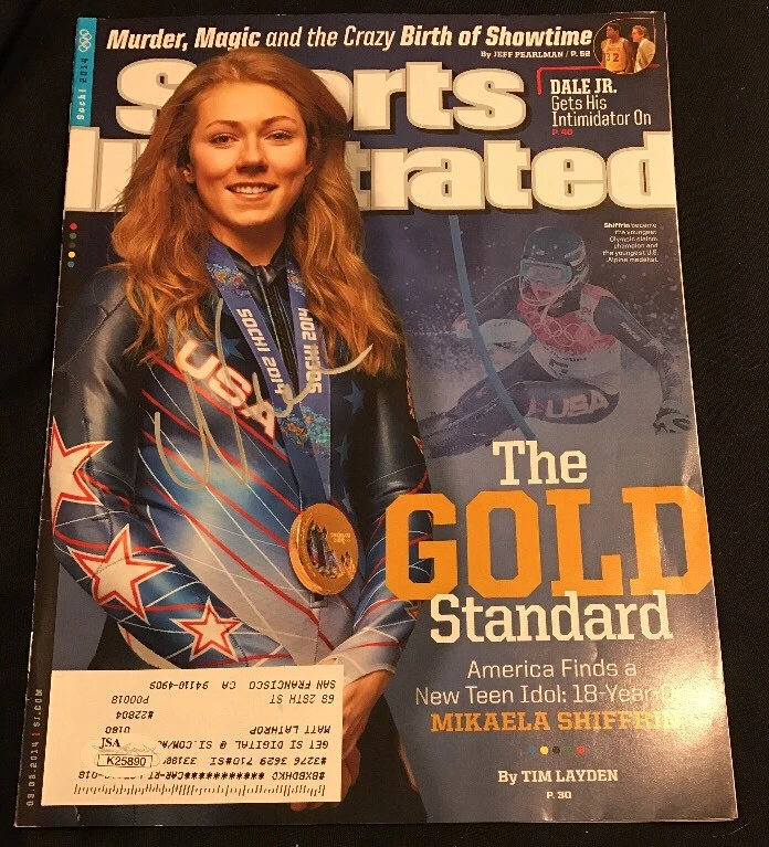 Olympic Gold Medalist Mikaela Shiffrin Sports Illustrated Auto Magazine JSA COA
