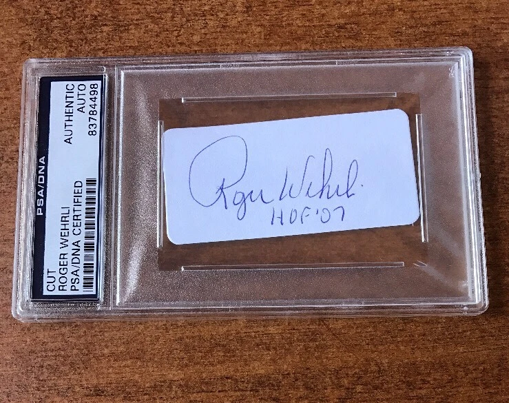 ROGER WEHRLI signed autograph auto cut Football Hall of Fame PSA Slabbed
