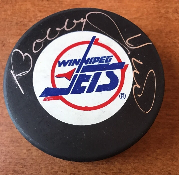 RARE!! ~ BOBBY HULL AUTOGRAPHED SIGNED WHA WINNIPEG JETS PUCK W/ JSA COA
