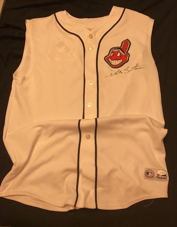 Carlos Santana Cleveland Indians Majestic Jersey XL Autographed JSA COA
