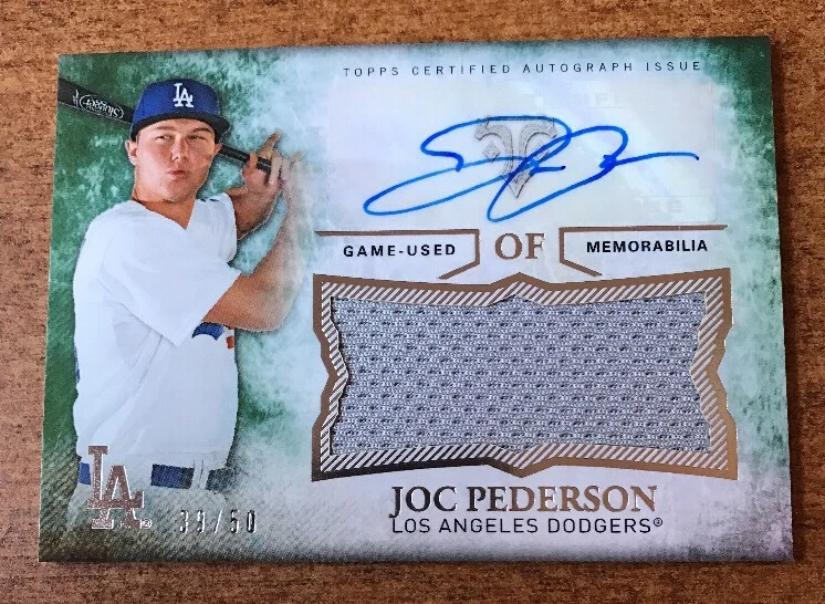 2015 TOPPS TRIPLE THREADS UNITY EMERALD JOC PEDERSON JERSEY AUTO /50
