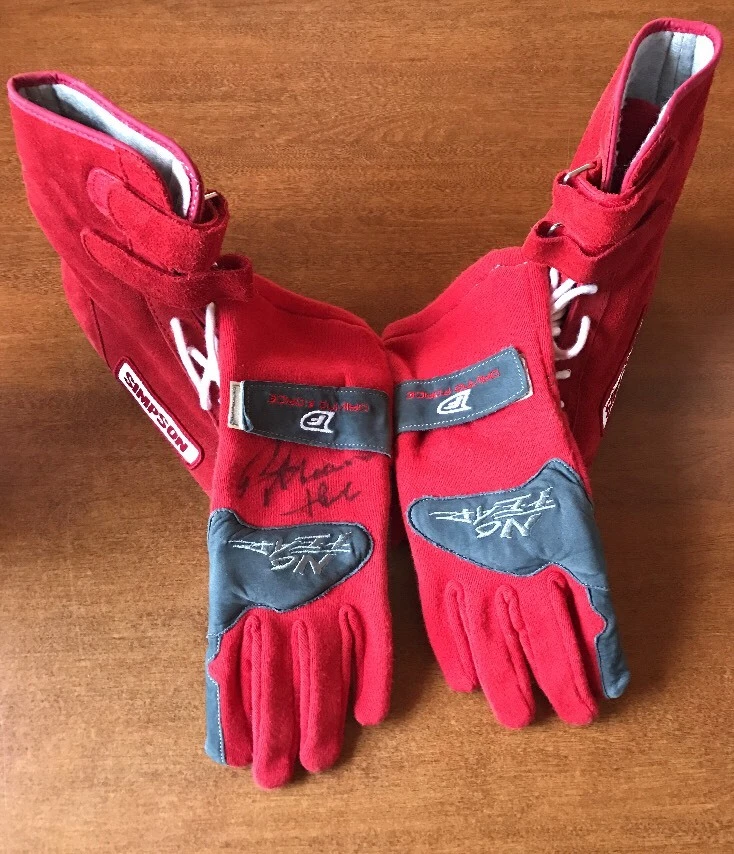 Rick Mears SIGNED RACING GLOVE WITH OTHER GLOVE AND SIMPSON SHOES JSA COA
