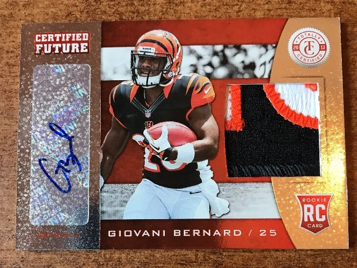 2013 CERTIFIED GIOVANI BERNARD ROOKIE 3 COLOR PATCH AUTO #36/49
