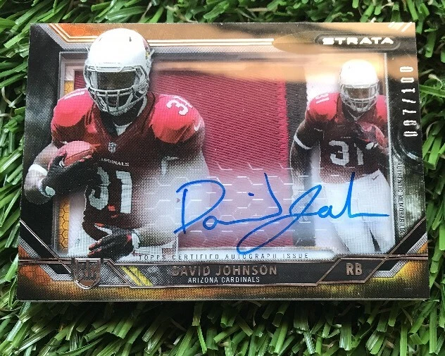 David Johnson Strata Rc Rookie 3 Color Sick Patch Auto #7/100 Cardinals
