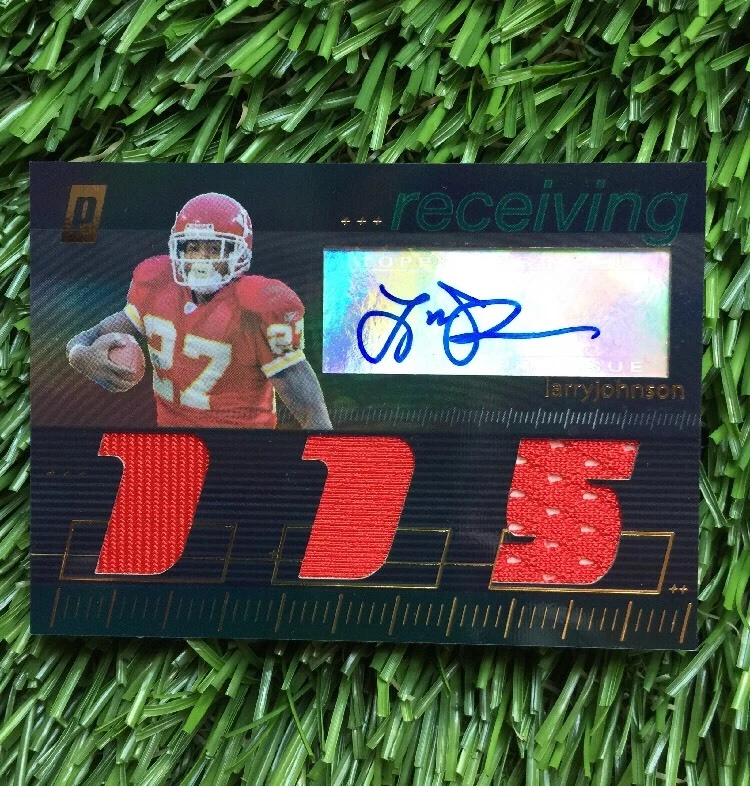 LARRY JOHNSON K.C. Chiefs Auto 2006 Topps Paradigm Patch Football Card 11/25
