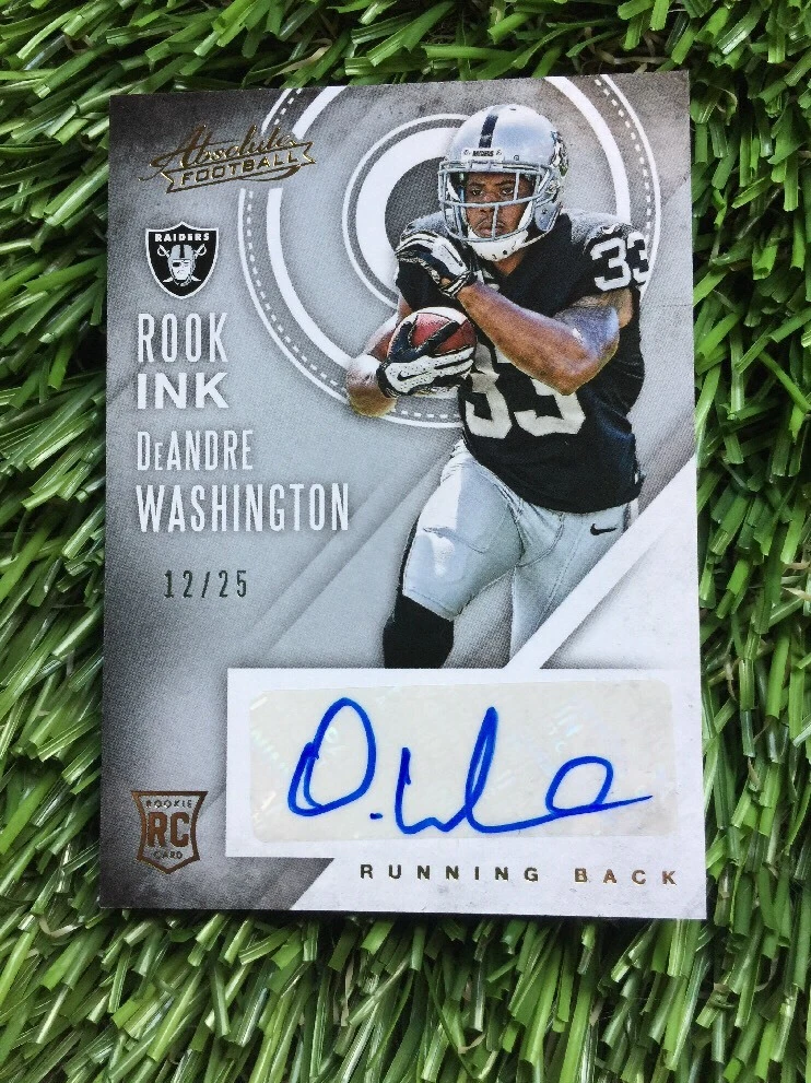 DeAndre Washington auto rookie #12/25 Absolute football 2016 Panini Raiders
