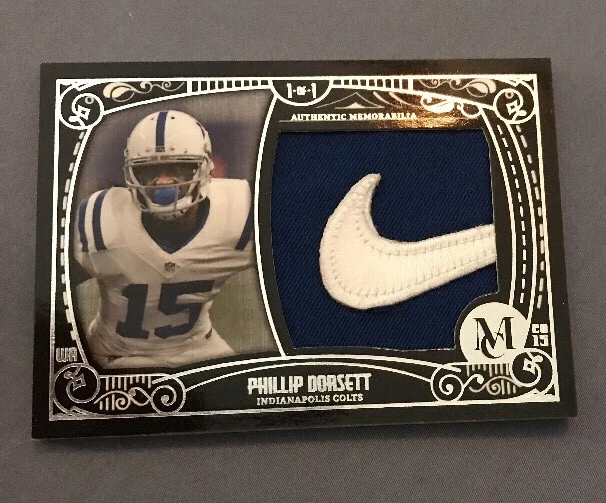 2015 Topps Museum PHILLIP DORSETT JUMBO Nike Swoosh Logo Patch #d 1/1 Nice!

