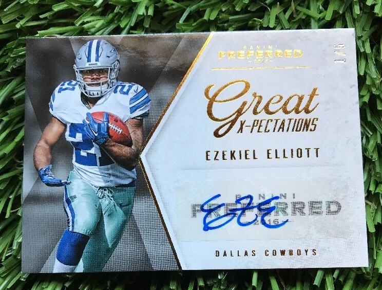 EZEKIEL ELLIOTT 2016 Panini Preferred Great Xpectations Rookie Auto Only 1/5!!!
