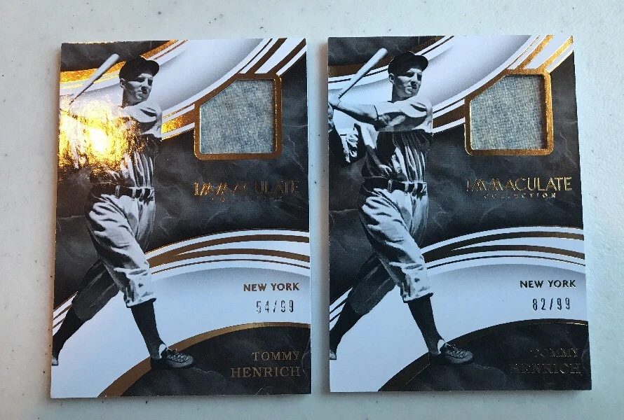 LOT OF (2) Tommy Henrich 2016 Panini Immaculate Collection Jersey #82/99 54/99
