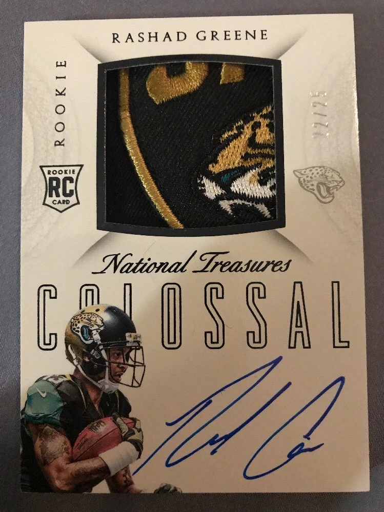 Rashad Greene 2015 national treasures #117 Jaguars RC rookie patch auto 22/25
