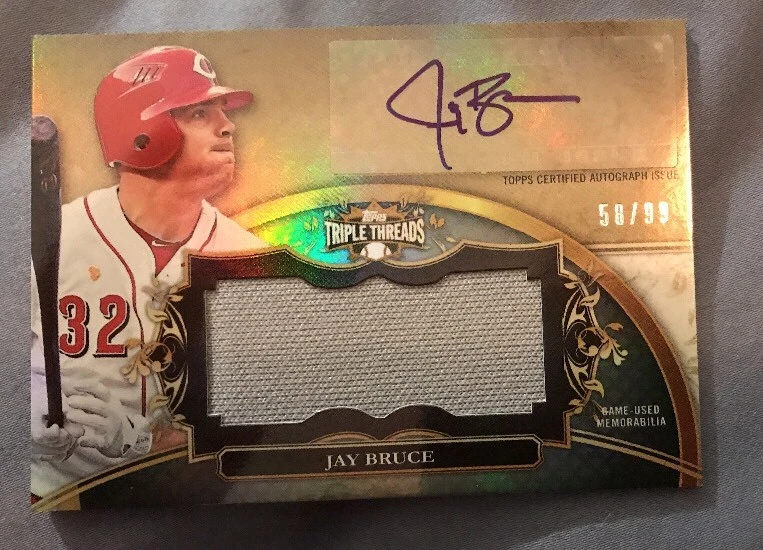 Jay Bruce 2013 Triple Threads Autograph Game Used Jersey #58/99
