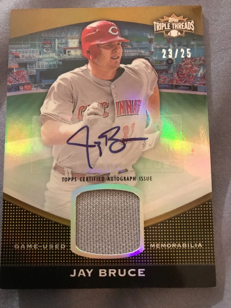 2011 Topps Triple Threads Jay Bruce Auto relic SP card #23/25
