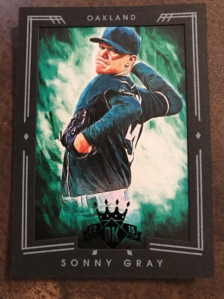 Sonny Gray 2015 Diamond Kings #124 Black Framed Parallel 1/1 Oakland Athletics
