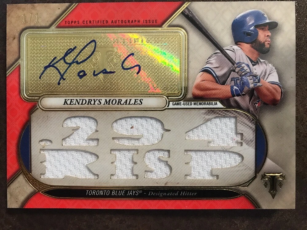 2017 TOPPS TRIPLE THREADS KENDRYS MORALES 7x Jersey AUTO 1/1
