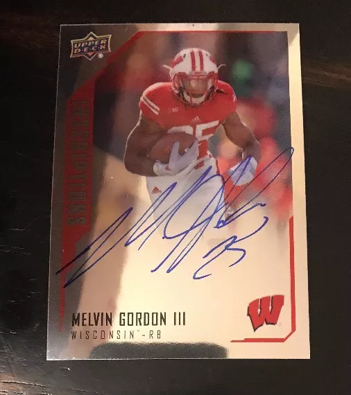 MELVIN GORDON III 2015 UPPER DECK INSCRIPTIONS RC ROOKIE AUTO AUTOGRAPH SP
