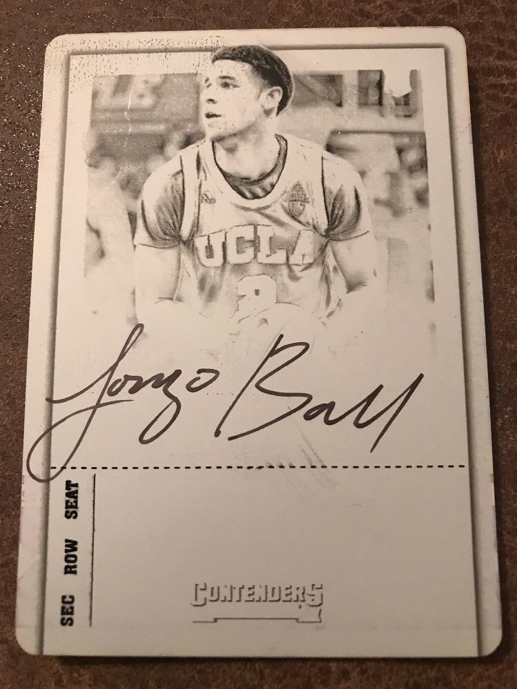 2017-18 CONTENDERS LONZO BALL BLACK PRINTING PLATE RC AUTO 1/1 WOW ROOKIE CARD
