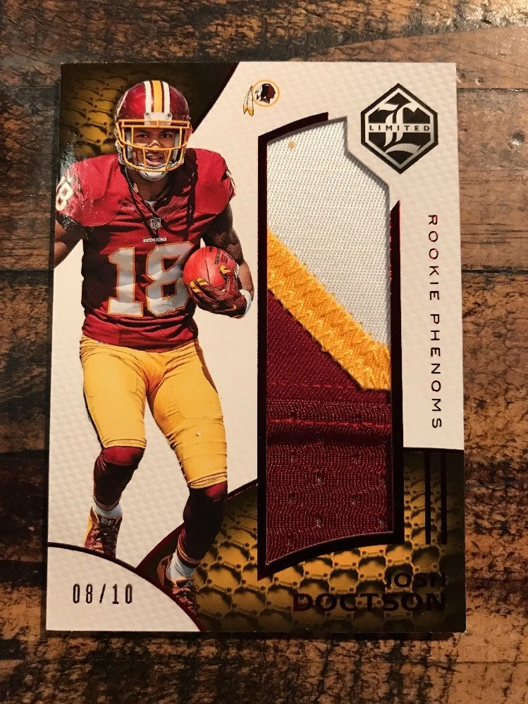 2016 Panini Limited JOSH DOCTSON ROOKIE PHENOMS 3 CLR PATCH #D /10 Redskins SSP
