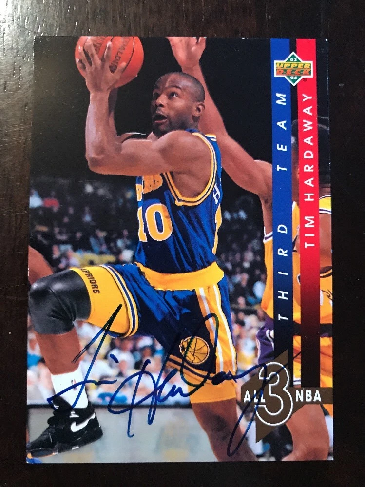 1993-94 Upper Deck All-NBA #AN14 Tim Hardaway On Card Auto Warriors
