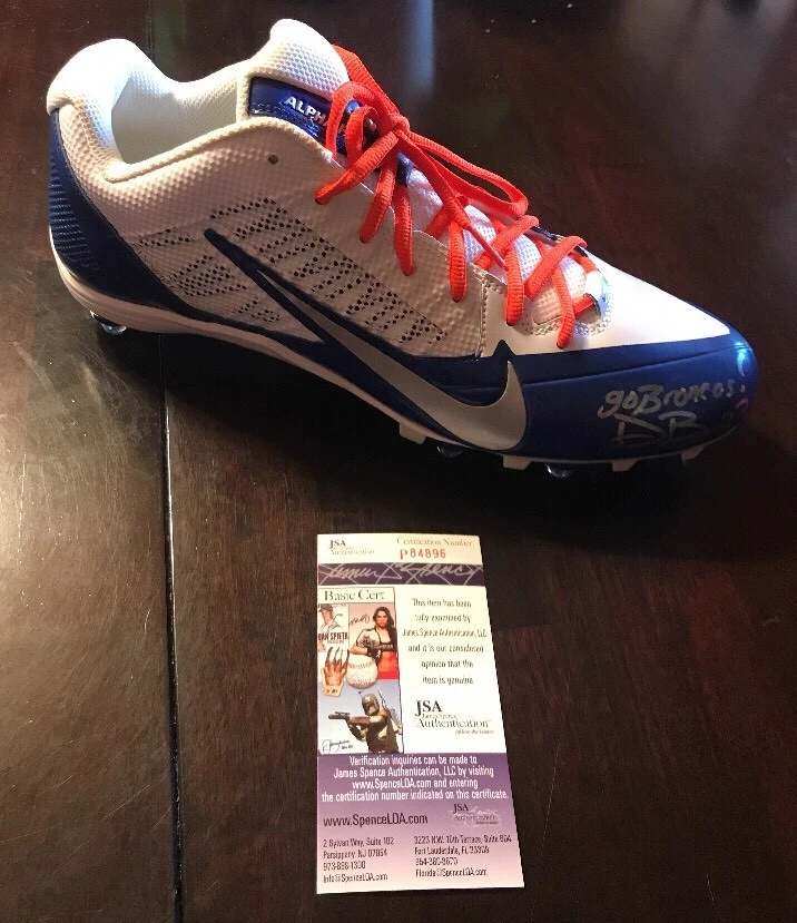 devontae booker Signed INSCRIBED NIKE Football Cleat JSA/COA P84896 BRONCOS RB
