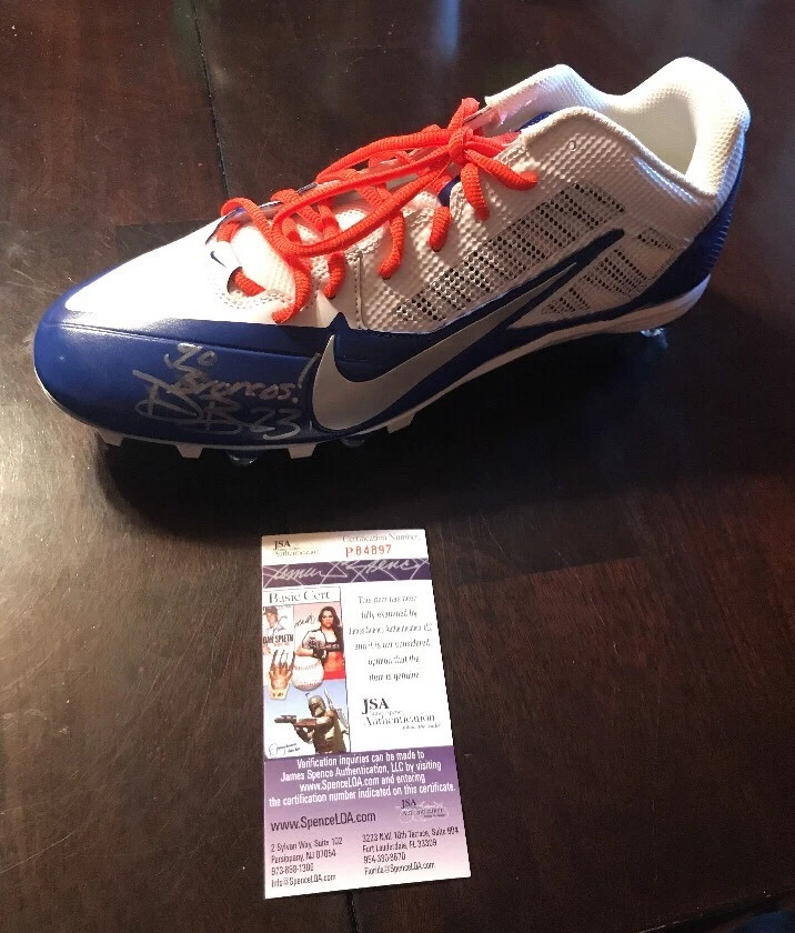 devontae booker Signed INSCRIBED NIKE Football Cleat JSA/COA P84897 BRONCOS RB
