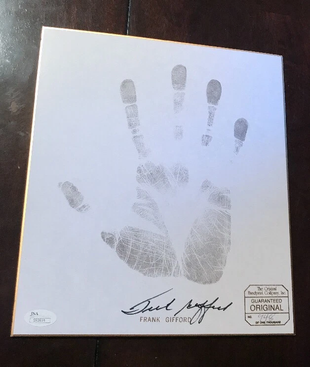 FRANK GIFFORD Autographed Handprint Signature L.E. #ED /1000 JSA/COA S93834 HOF
