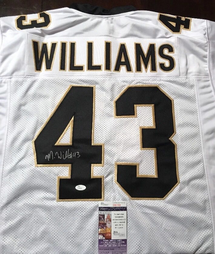 MARCUS WILLIAMS AUTOGRAPHED SAINTS CUSTOM JERSEY JSA/COA T89359 ROOKIE
