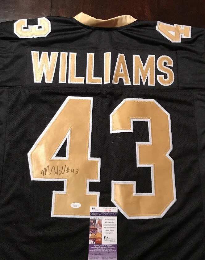 MARCUS WILLIAMS AUTOGRAPHED SAINTS BLACK GOLD CUSTOM JERSEY JSA/COA T89358
