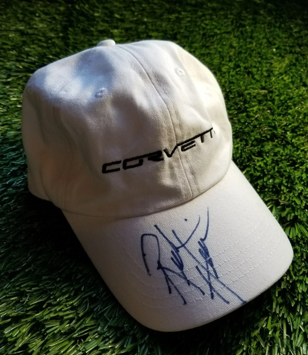 Rick Hendrick Signed Corvette Autographed White Hat JSA/COA S52678
