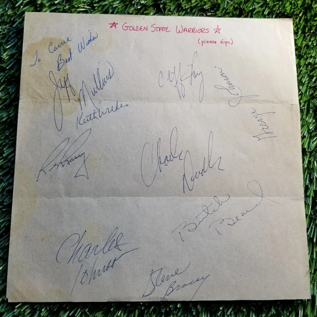 GOLDEN STATE WARRIORS TEAM Signed NBA Team SHEET JSA/COA S71935 RICK BARRY
