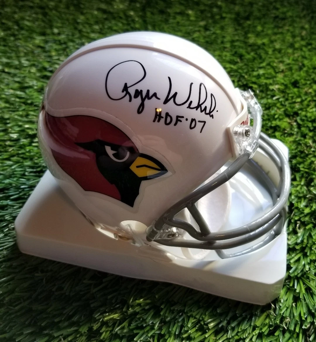 ROGER WEHRLI AUTOGRAPHED ARIZONA CARDINALS MINI HELMET LEAF COA 44213 INSCRIBED
