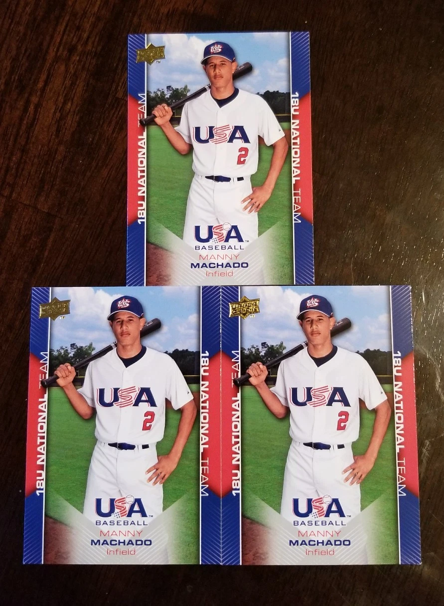 (3) 2009 UPPER DECK USA MANNY MACHADO RC # USA-32 LOT 6 ORIOLES SUPER STAR COLLECTIBLE MEMORABILIA