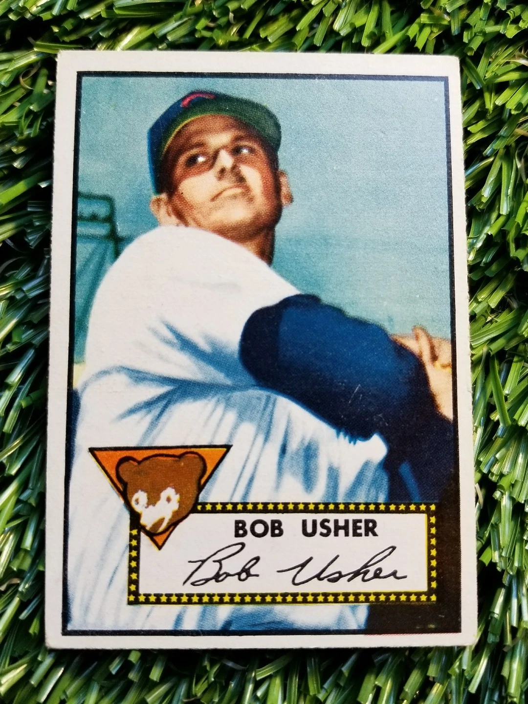 1952 TOPPS BASEBALL CARD #157 BOB USHER RED BACK CHICAGO CUBS EXMT SEE PICS COLLECTIBLE MEMORABILIA