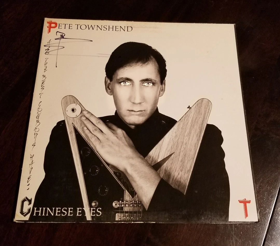 PETE TOWNSHEND SIGNED CHINESE EYES VINLY ALBUM COVER JSA/COA U23832
