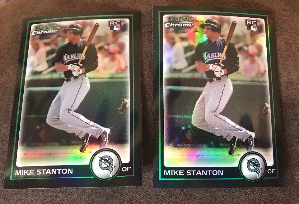 2010 Bowman Chrome Rookie REFRACTOR Mike (Giancarlo) Stanton - LOT OF 2!!
