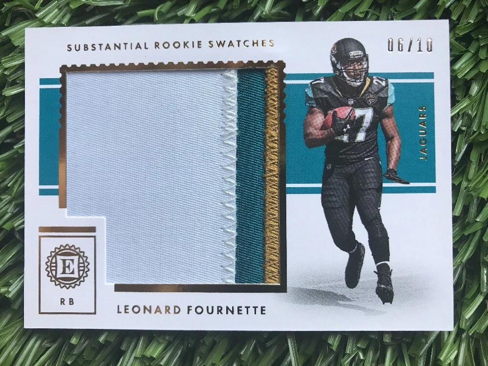 2017 Panini Encased Substantial Rookie Swatches Gold #38 Leonard Fournette 6/10
