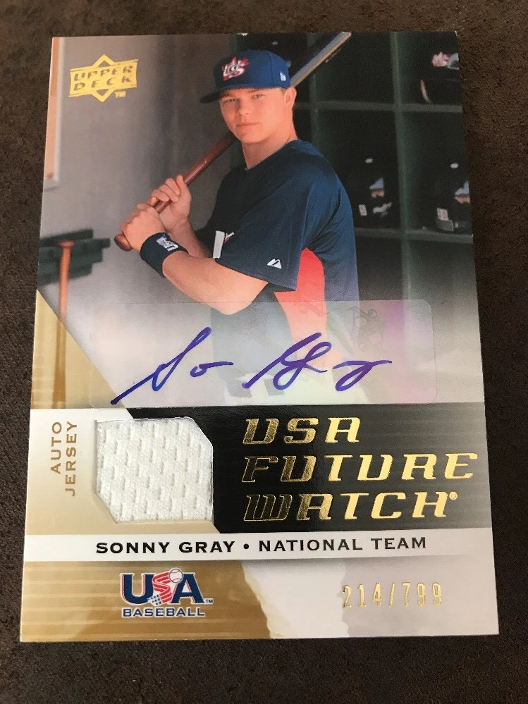 SONNY GRAY 2009 UD Signature Stars FUTURE WATCH #/799 RC AUTO JERSEY - YANKEES
