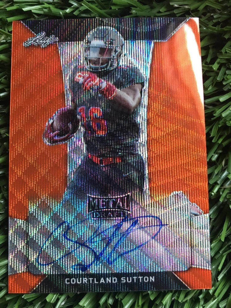 2018 Leaf Metal Draft Courtland Sutton Auto Orange Wave #d 3/3 EBAY 1/1 Wow
